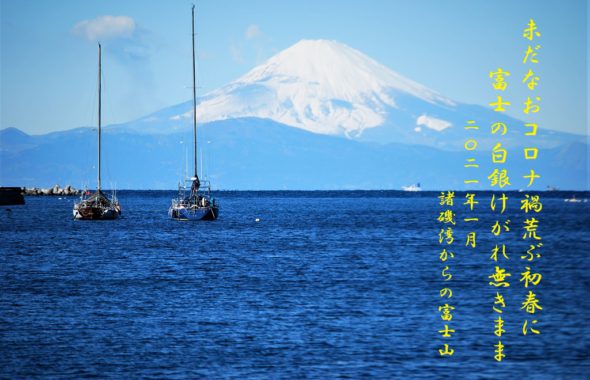 三浦より富士山を望む